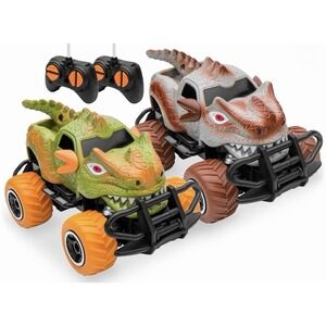 Best Choice Products Set of 21/43 Scale 27MHz Toy Dinosaur RC Cars/2 Controllers